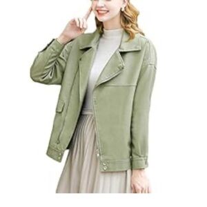 LY VAREY LIN green leather jacket